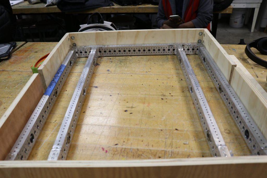 the robot chassis with the bumper prototype