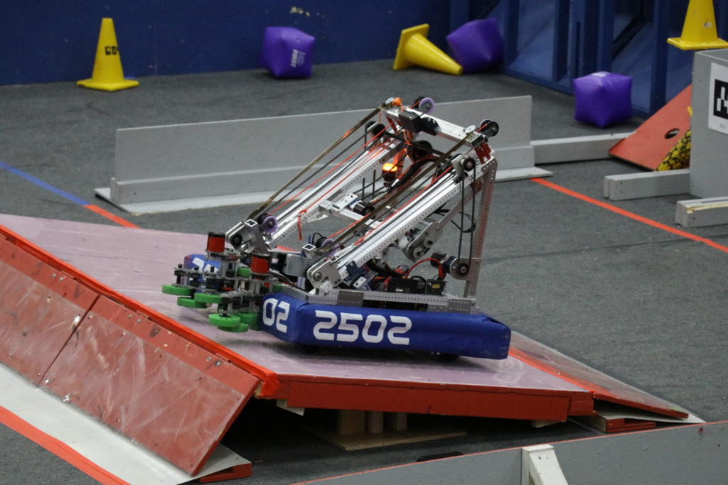 The robot driving onto the station