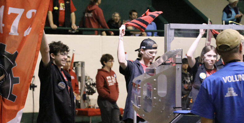 Our drive team waving their rags