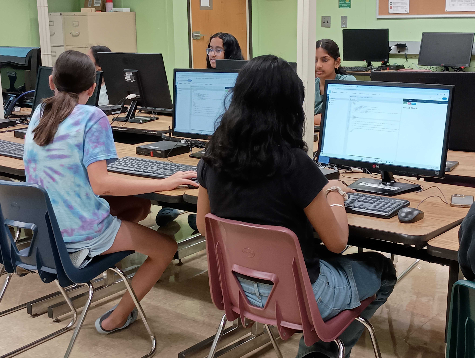 Participants working on their projects