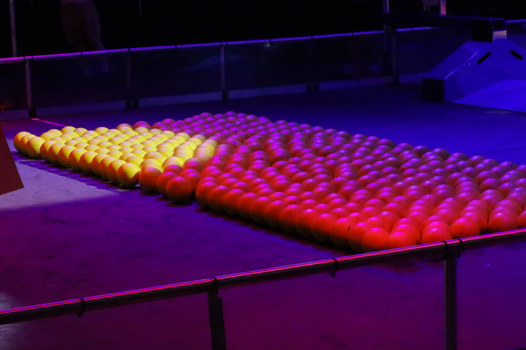 A field set up for a match, no robots on it yet